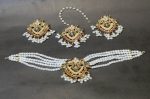 Premium Pearl Choker Set with Earrings & Maang Tikka - Image 6